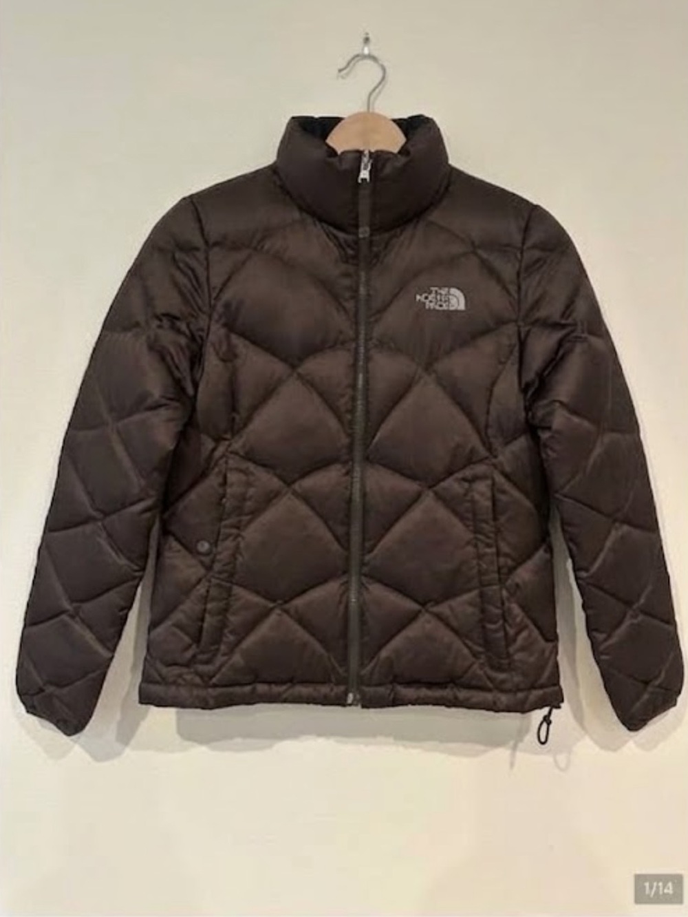 The North Face Women's 550 Quilted Down Puffer Jacket Brown, Size Small